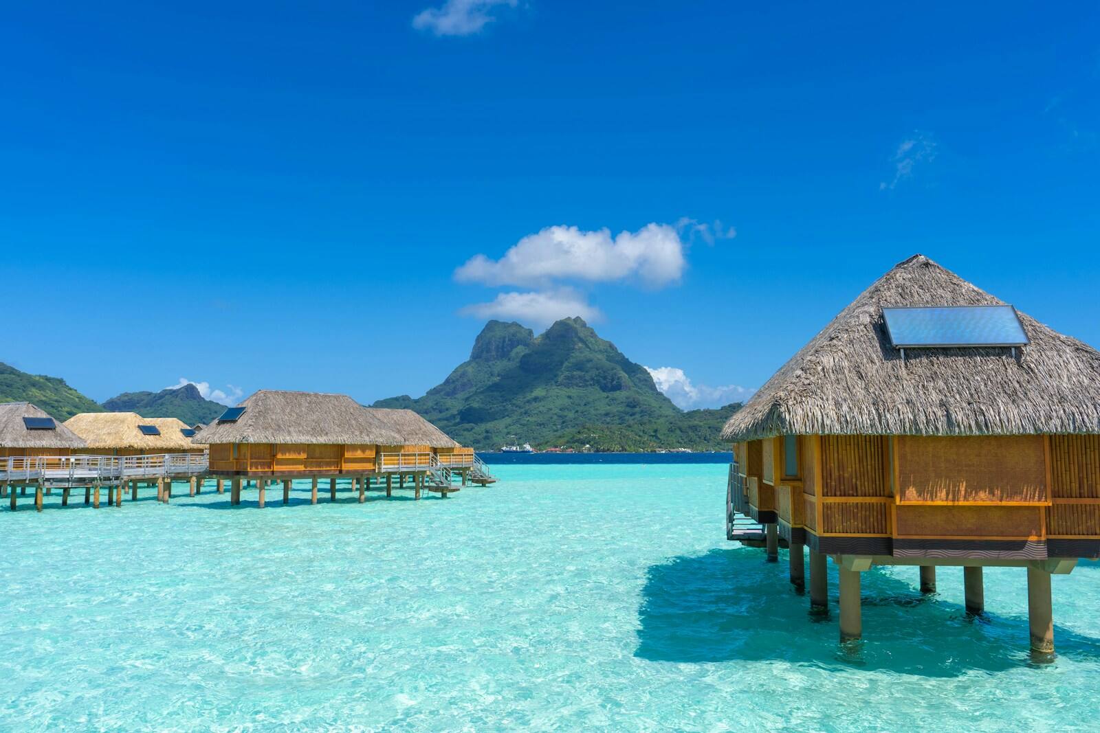 Overwater bungalows, the lagoon
