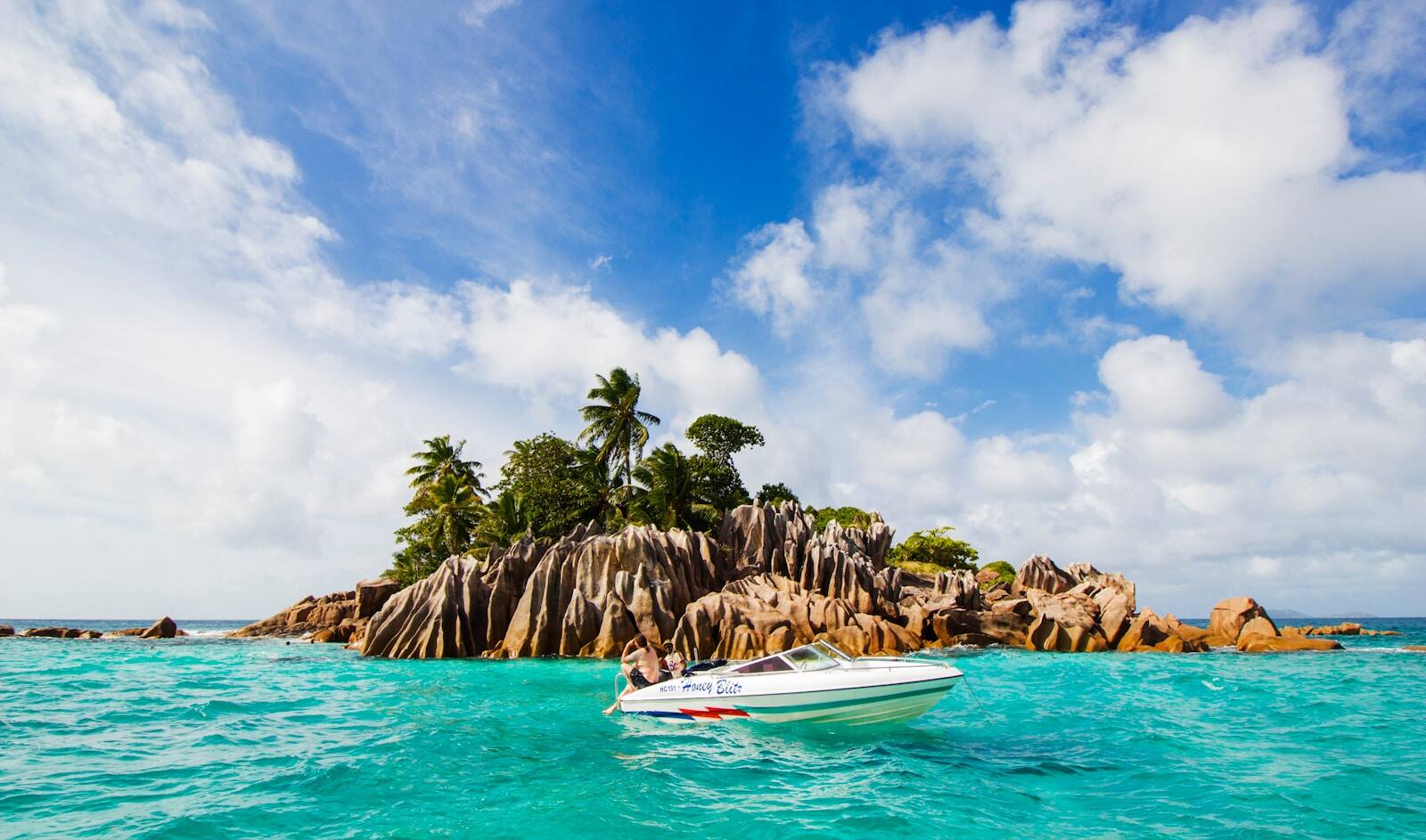 Anchored off the palms