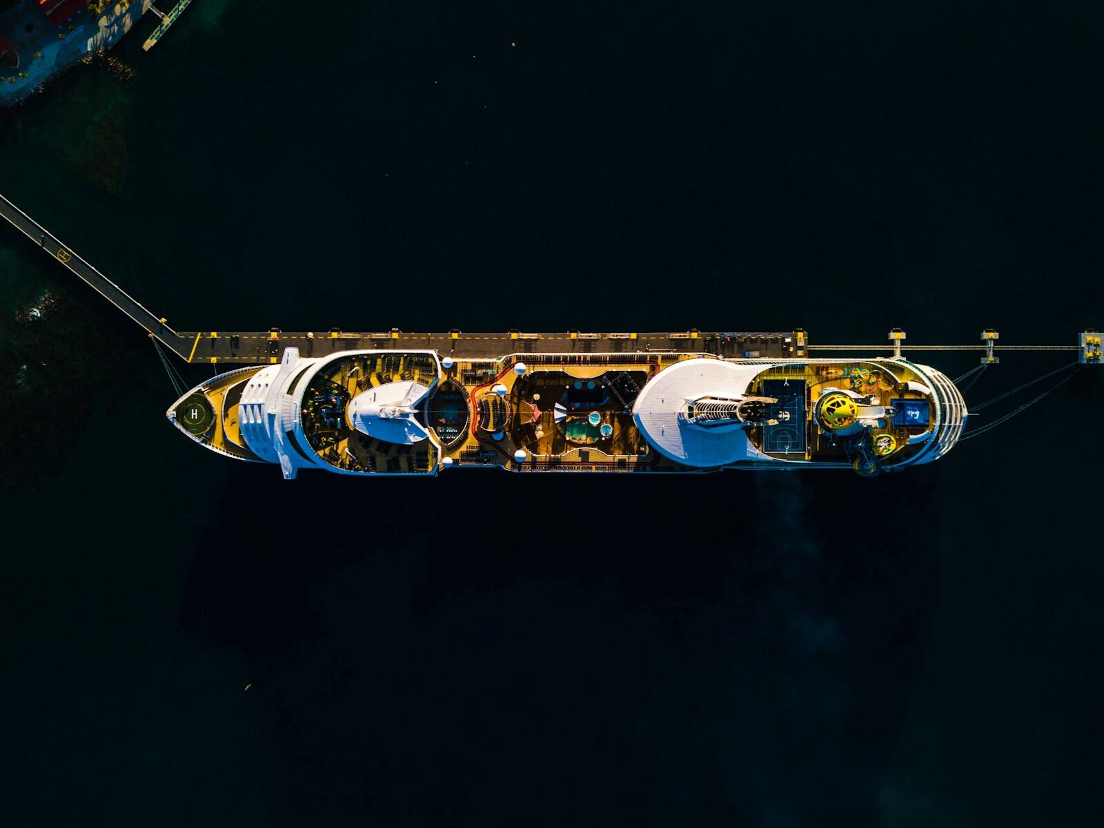 Aerial view of Meridian Solstice at sea